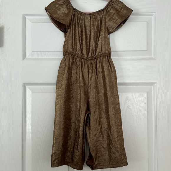 2T Cat and Jack Bronze/Gold Jumpsuit with Snaps - Picture 4 of 5
